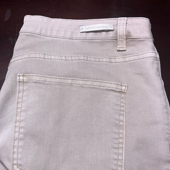 Soft Surroundings The Ultimate Straight Cropped Jeans Light Beige Size 14 - Picture 3 of 6